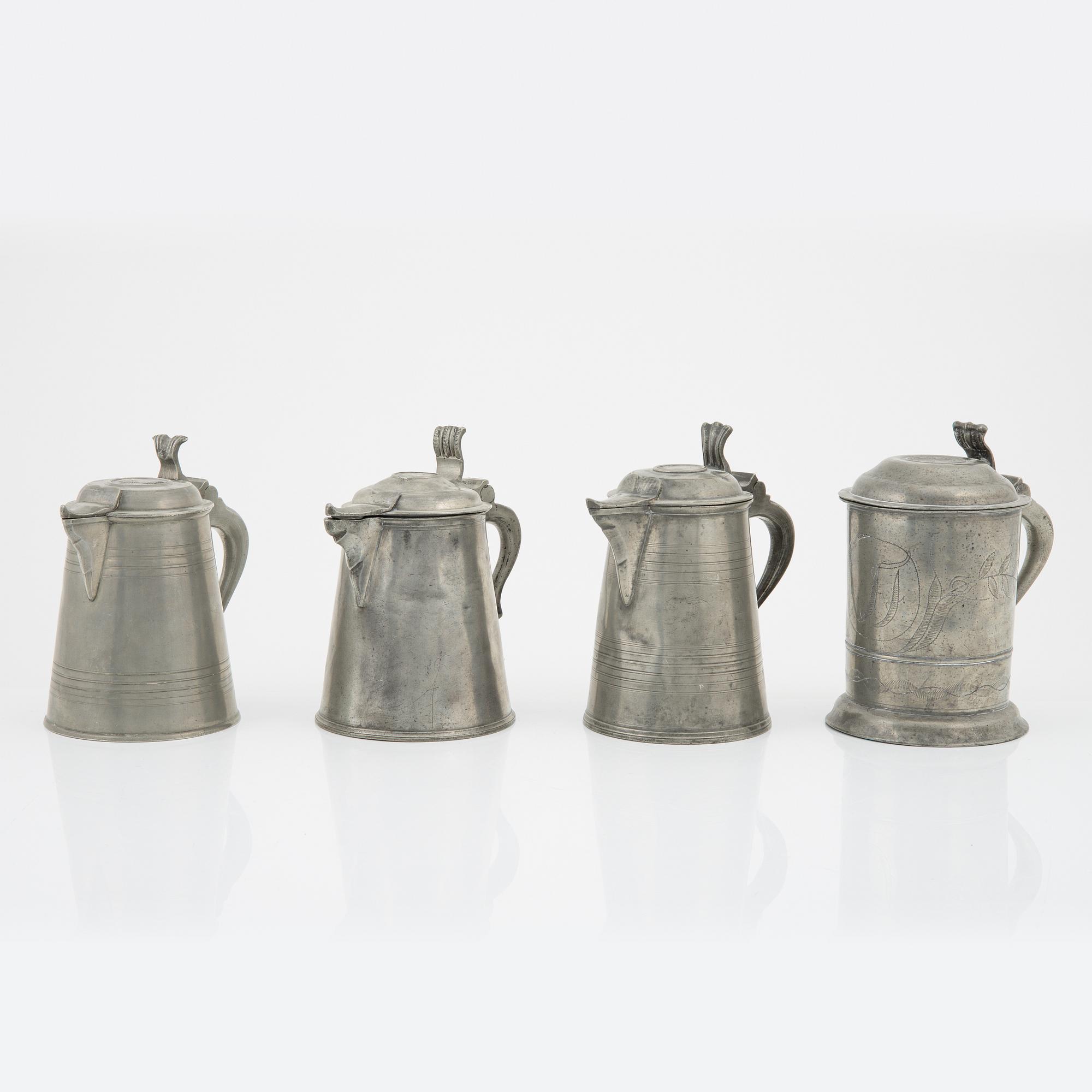 Stop, 4st, tenn, bla Per Fredrik Wigholm, Arboga 1845 eller 1847.