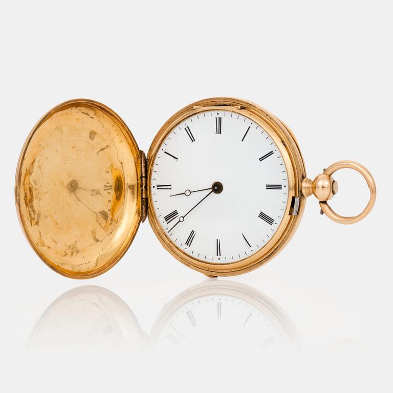 A early 20th century gold pocket watch, Echappement.