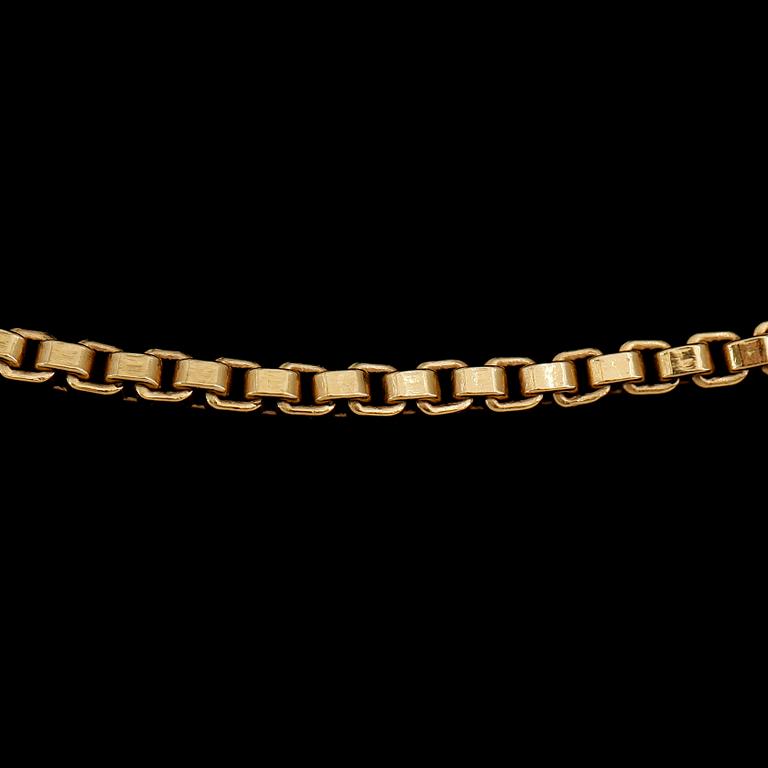 HALSKEDJA, 18 k guld, vikt ca 17 g.