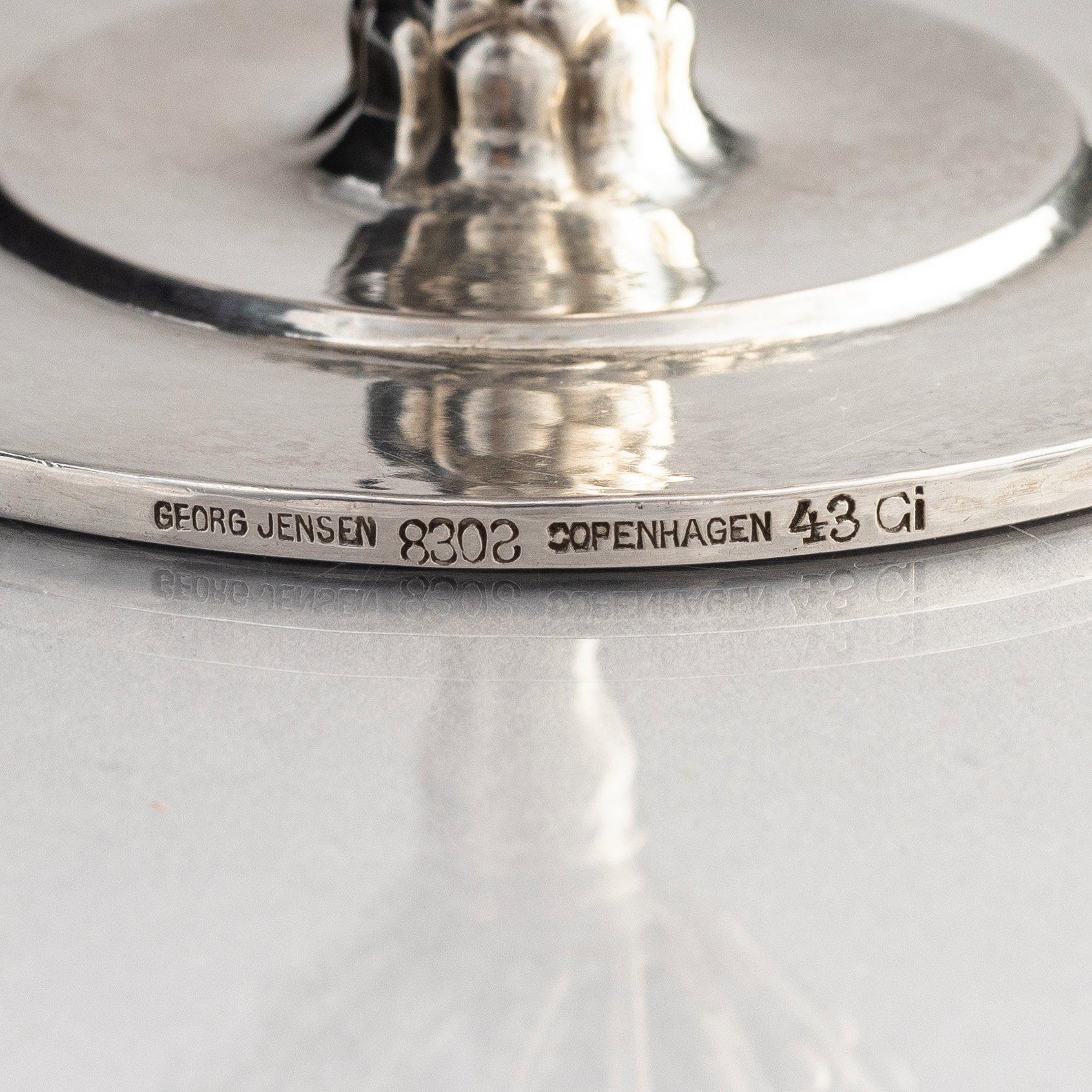Johan Rohde, skål med lock, sterling silver, Georg Jensen, Köpenhamn 1904-14, design 43.