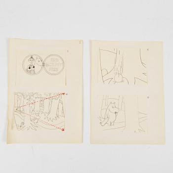 JAROMIR WESLEY, 49 pencil drawings "Mumintrollet: Hur gick det sen?", 1993. Not signed.