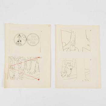 JAROMIR WESLEY, 49 pencil drawings "Mumintrollet: Hur gick det sen?", 1993. Not signed.