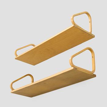 Alvar Aalto, seinähyllyjä, 2 kpl malli 112B, Artek, 1900-luvun loppu.