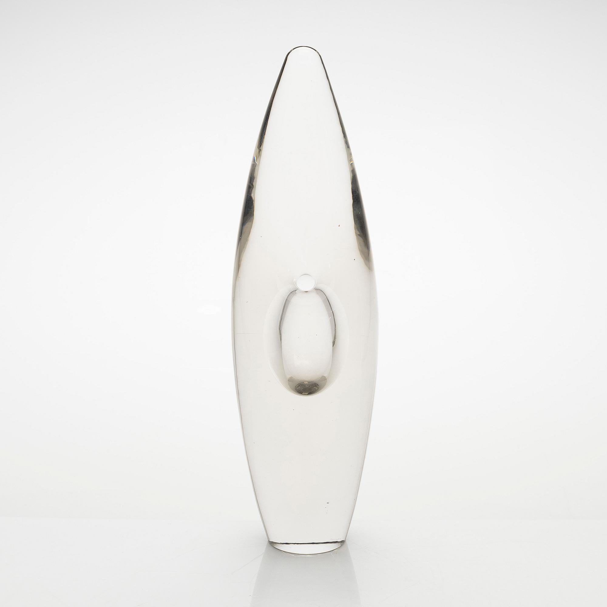 Timo Sarpaneva, lasiveistos, veistos, "Orkidea", signeerattu Timo Sarpaneva 3568.