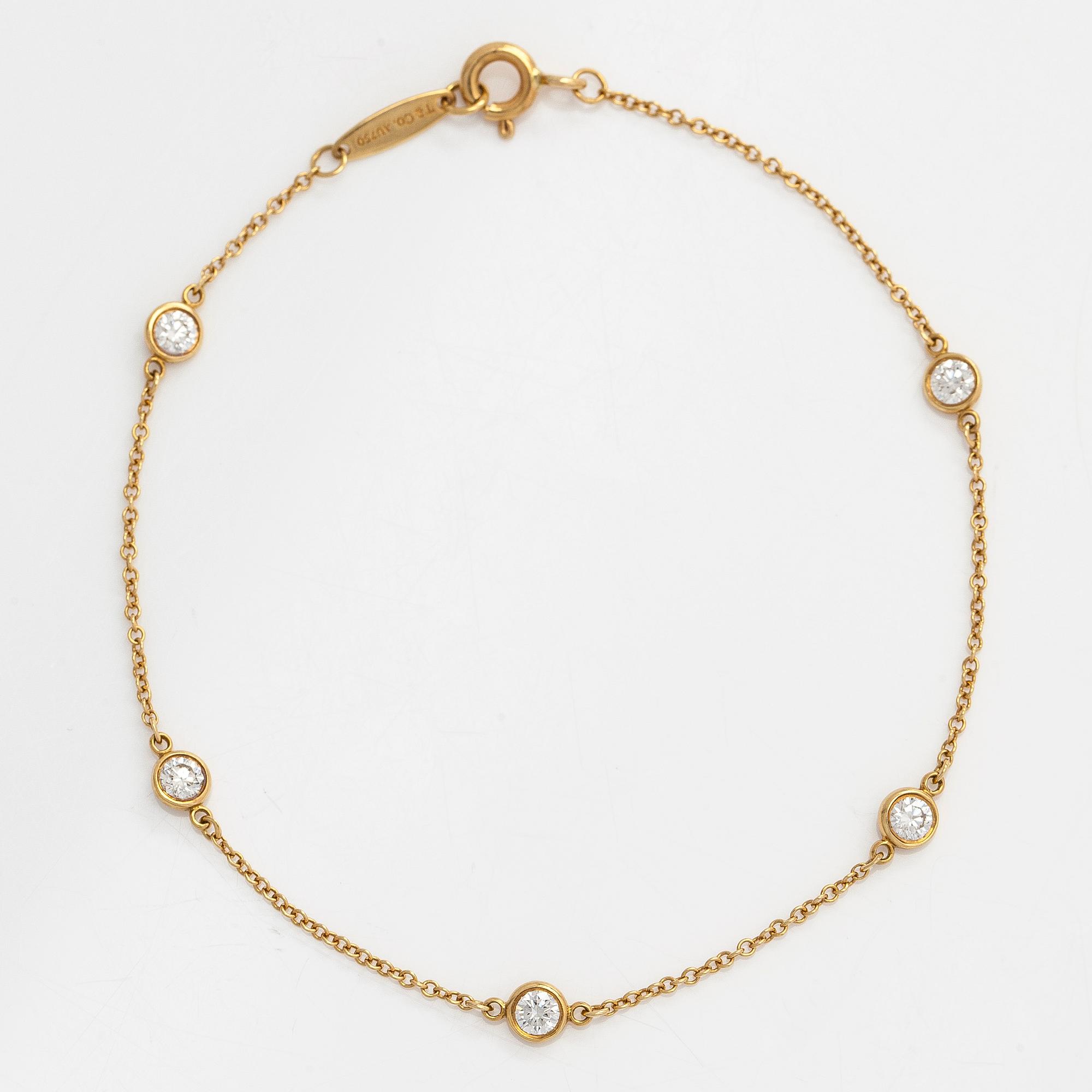 Tiffany & Co, Elsa Peretti, armband, "Diamonds by the Yard", 18K guld med diamanter.