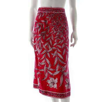 EMILIO PUCCI, a pink velvet skirt.