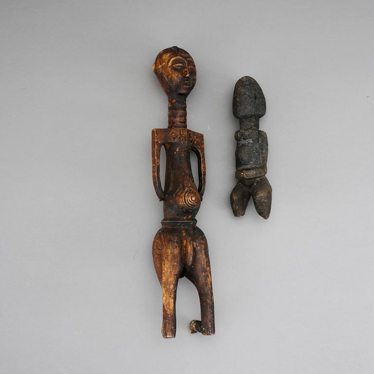 SKULPTUR, Dogon, Mali, samt FIGUR, Västafrika, 1900-tal.