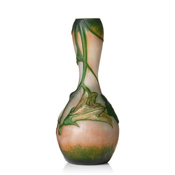 52. Daum Frères, an Art Nouveau soufflé glass vase, "Coloquinte en fleurs", Nancy, France, ca 1906-1907.