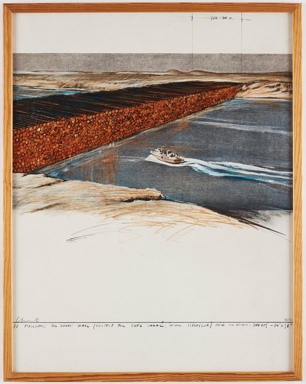 Christo & Jeanne-Claude, "Ten million oil drums wall, project for the Suez Canal".