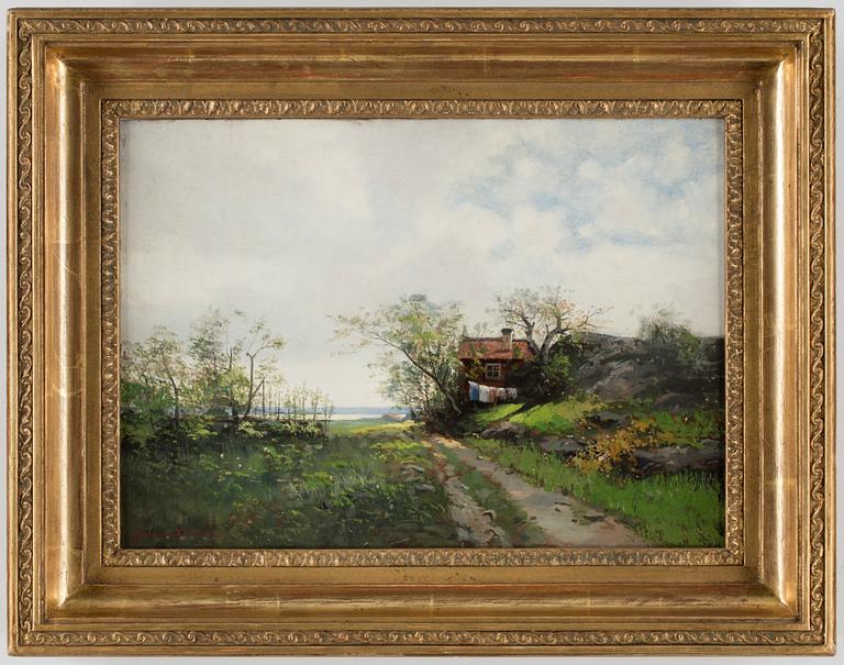 SEVERIN NILSON, Olja på pannå, signerad.