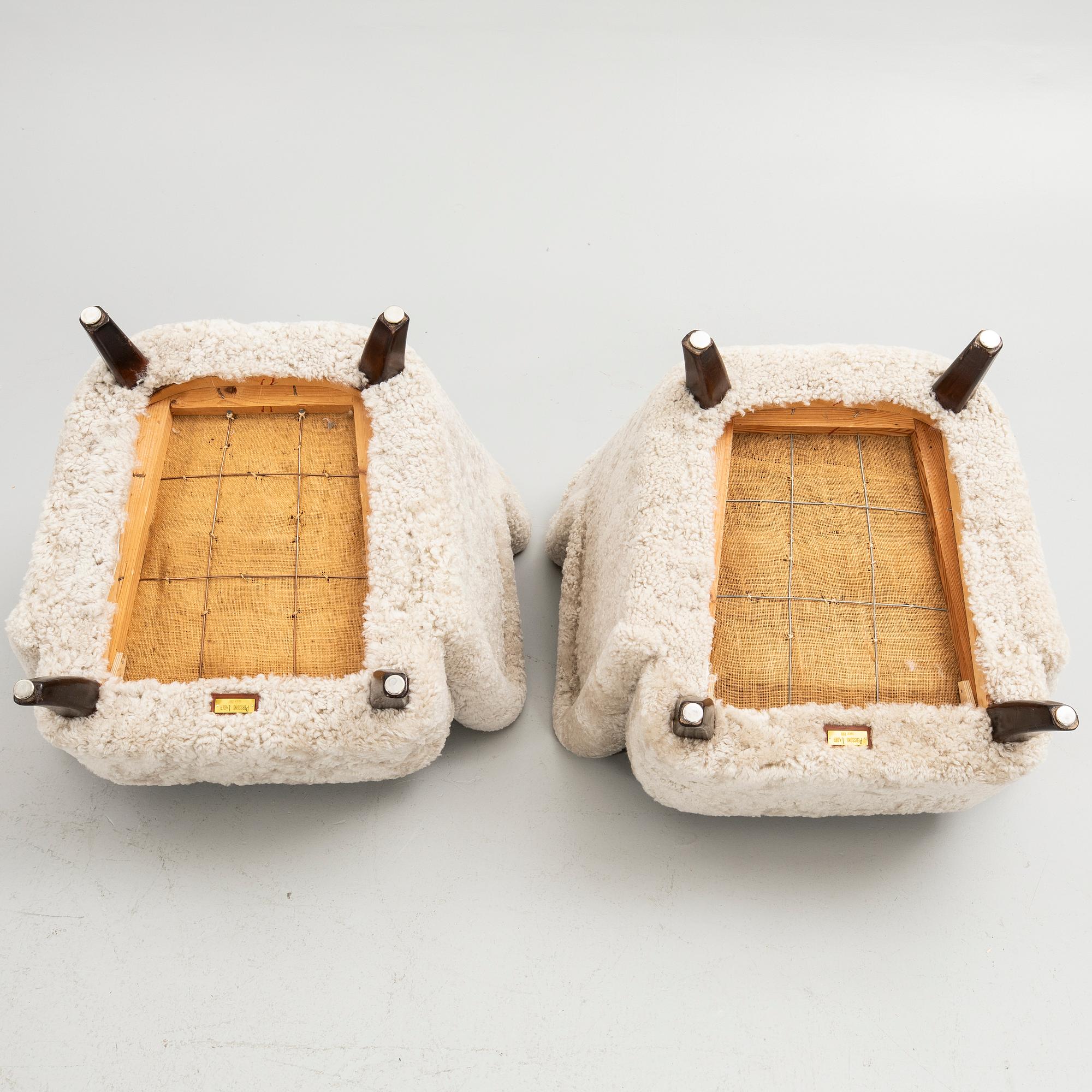 Ilmari Lappalainen, Armchairs, a pair, "Laila", Asko, Finland, 1940s/50s.