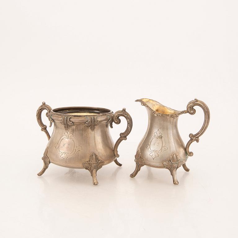 A Russian 19th century silver set of creamer and suger bowl , weight 613 grams.