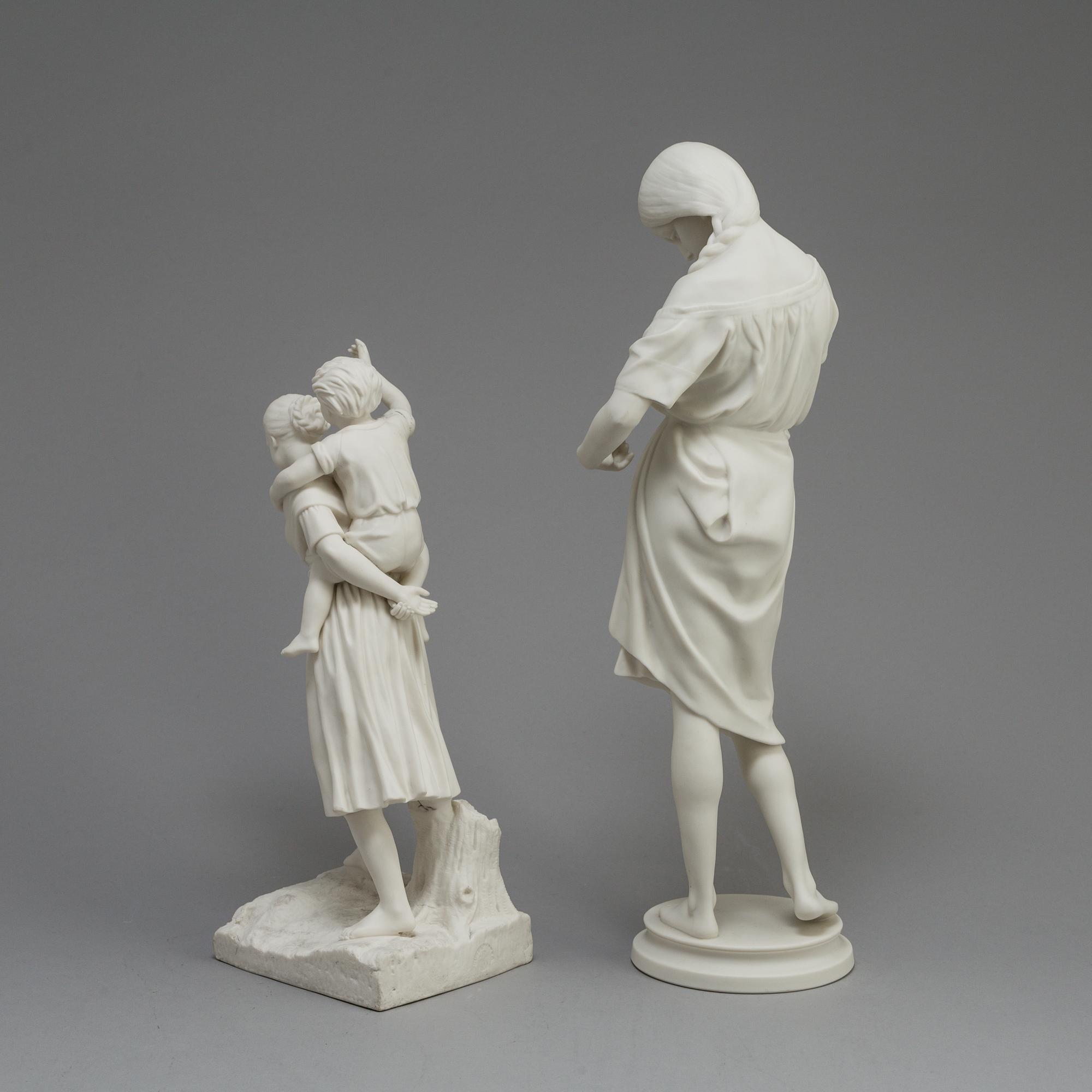 TWO PARIAN FIGURES, Gustafsberg ca 1900.