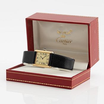 must de Cartier, Tank, wristwatch, 23.5 x 23 (30.5) mm.