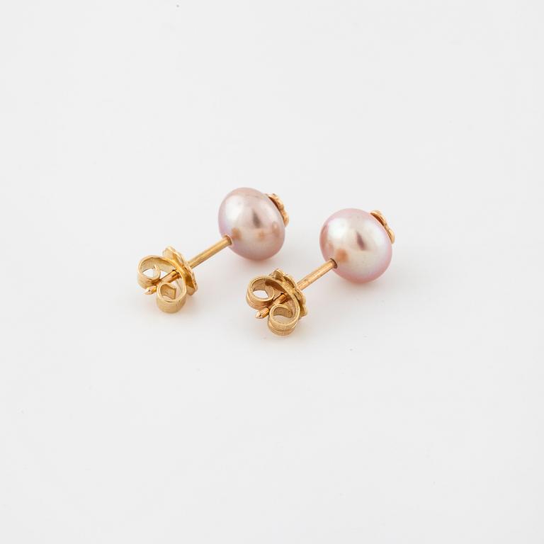 PER BORUP, a pair of cultured pearl earrings.