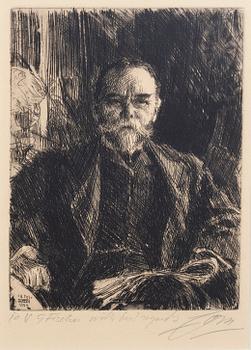 Anders Zorn, a signed etching from 1904.