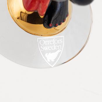 Gunnar Cyrén, snapsglas, 4 st, sk djävulsglas, "Nobel", Orrefors.