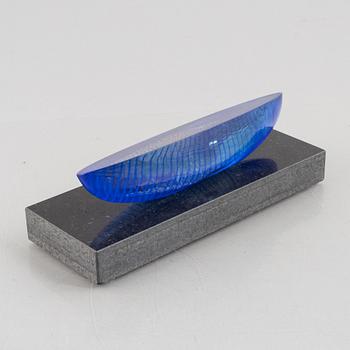 Bertil Vallien, a boat sculpture, Kosta Boda, Sweden, numbered and signed.