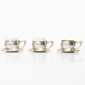 A seven piece silver coffee set, Germany.