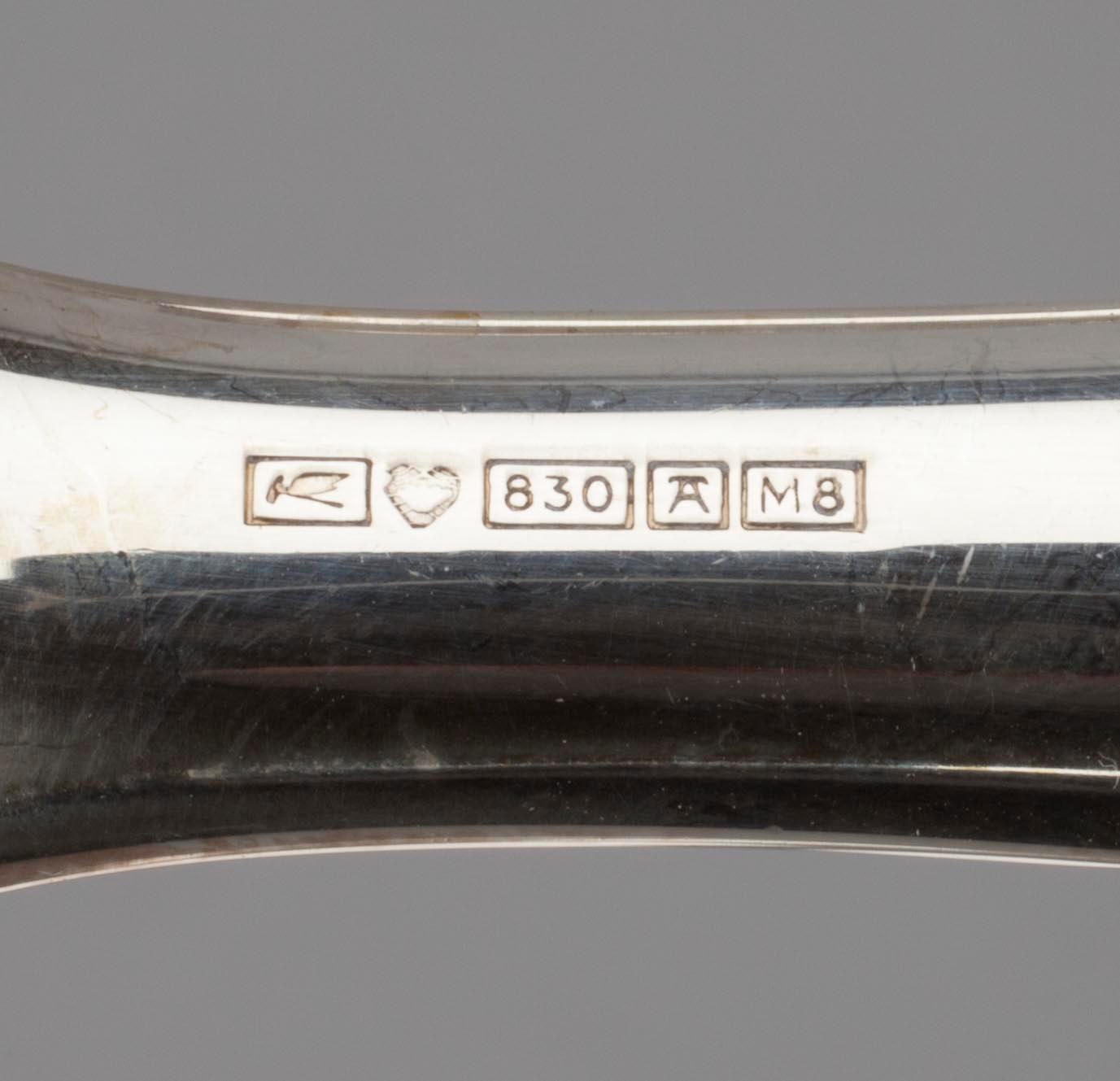 BESTICK, 24 delar, silver "Chippendale" Kultateollisuus samt Kultakeskus, Åbo 1963-2004.