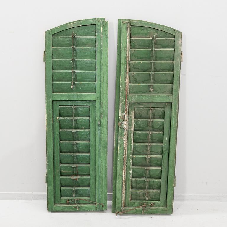 Window shutters, 3 pairs, 20th century.