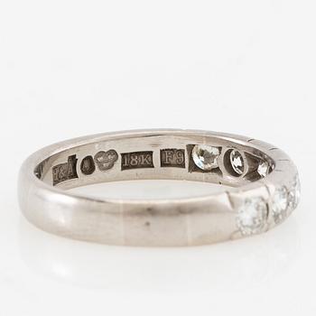 Ring Half alliance 18K white gold set with round brilliant-cut diamonds, Hellström & Åhrling Stockholm 1956.