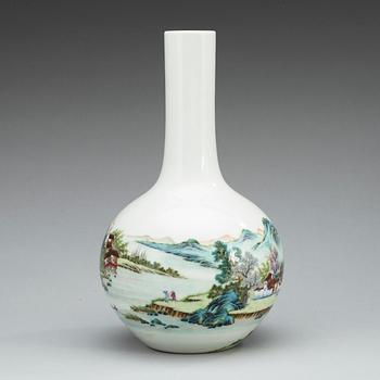 A famille rose vase, presumably Republic, with sealmark in red.
