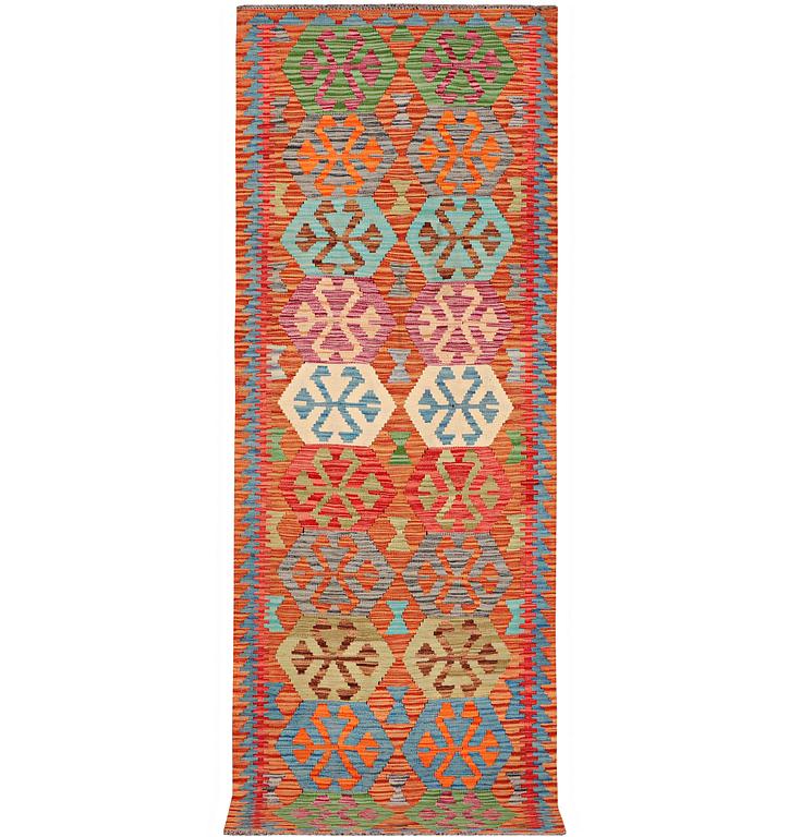 A runner carpet, Kilim, ca 298 x 84 cm.