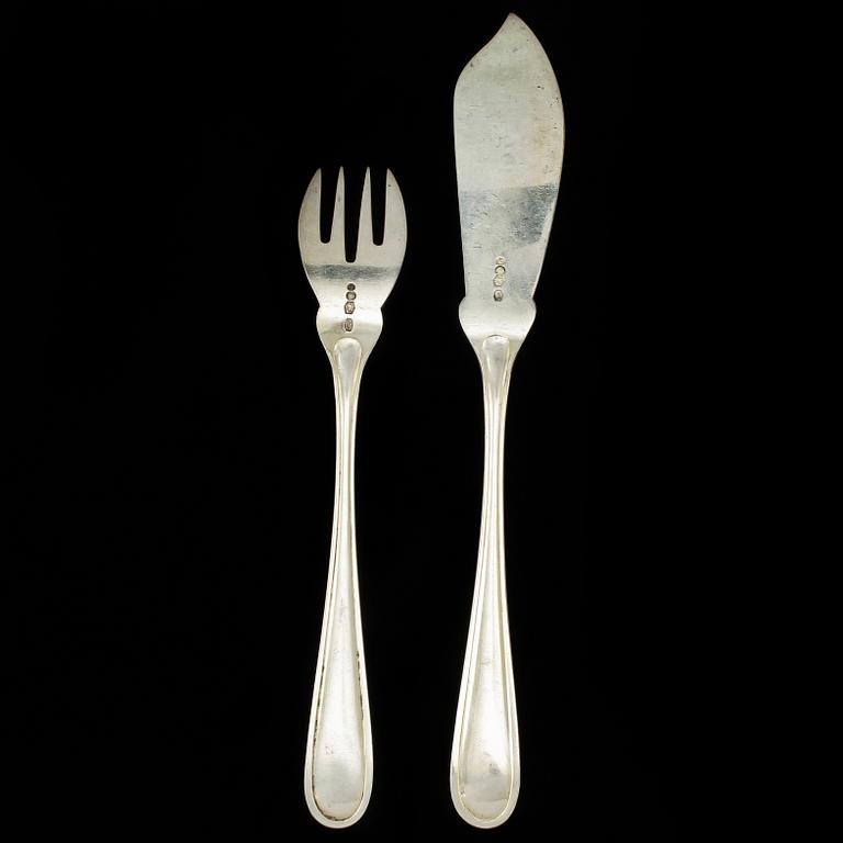 FISKBESTICK, 24 st, silver, mästarstämpel CVK, Holland, 1931. Vikt 1248 g.