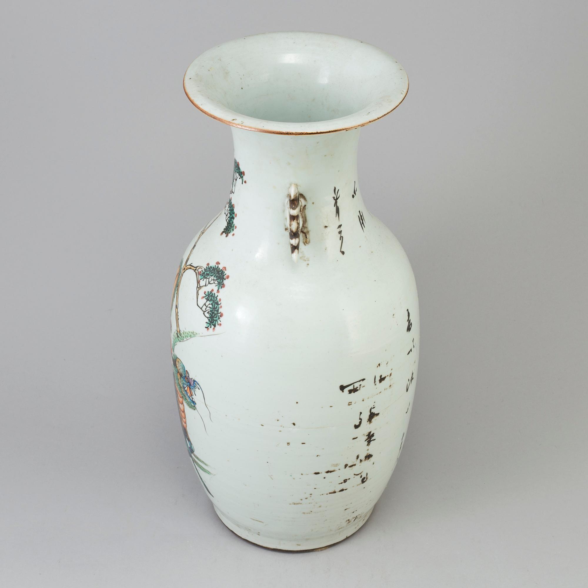 A Chinese famille rose figural porcelain vase, early 20th century.