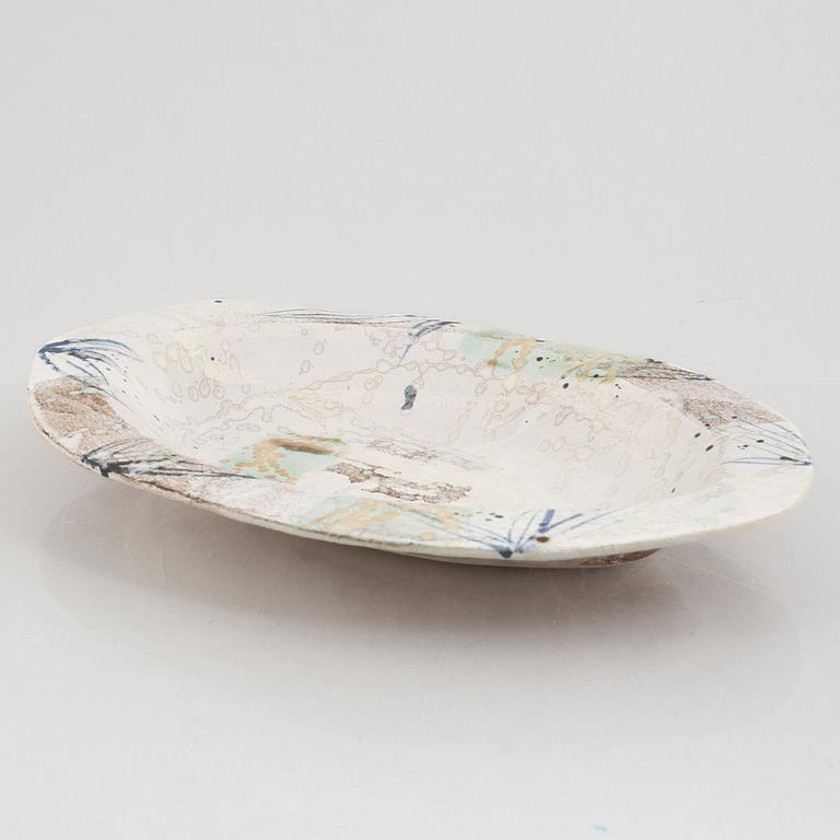 Margareta Andersson, a contemporary stoneware dish, own studio, Kungsbacka.