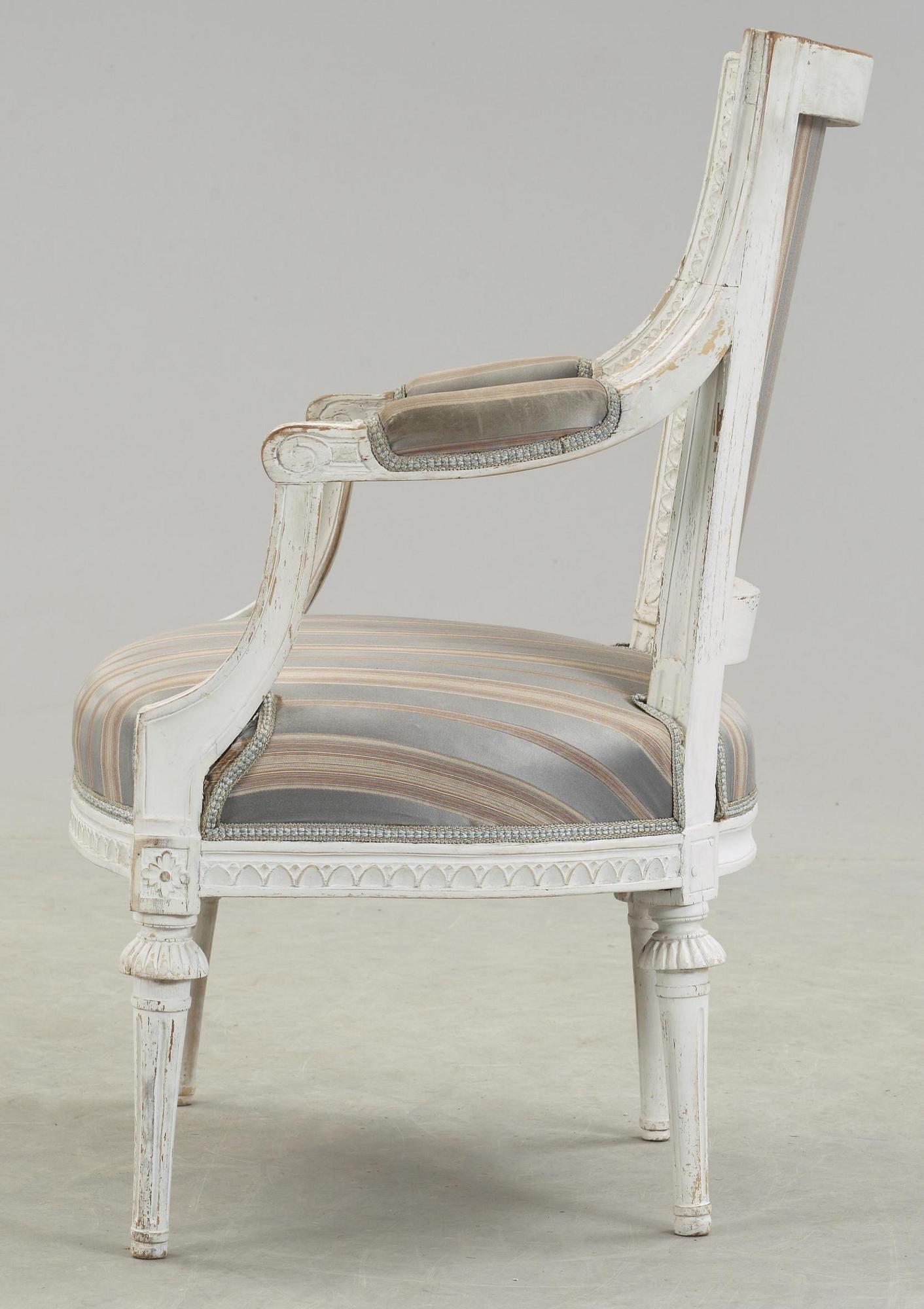 KARMSTOL, Ephraim Ståhl, (mästare i Stockholm 1794-1820). Sengustaviansk. Stämpelsignerad.