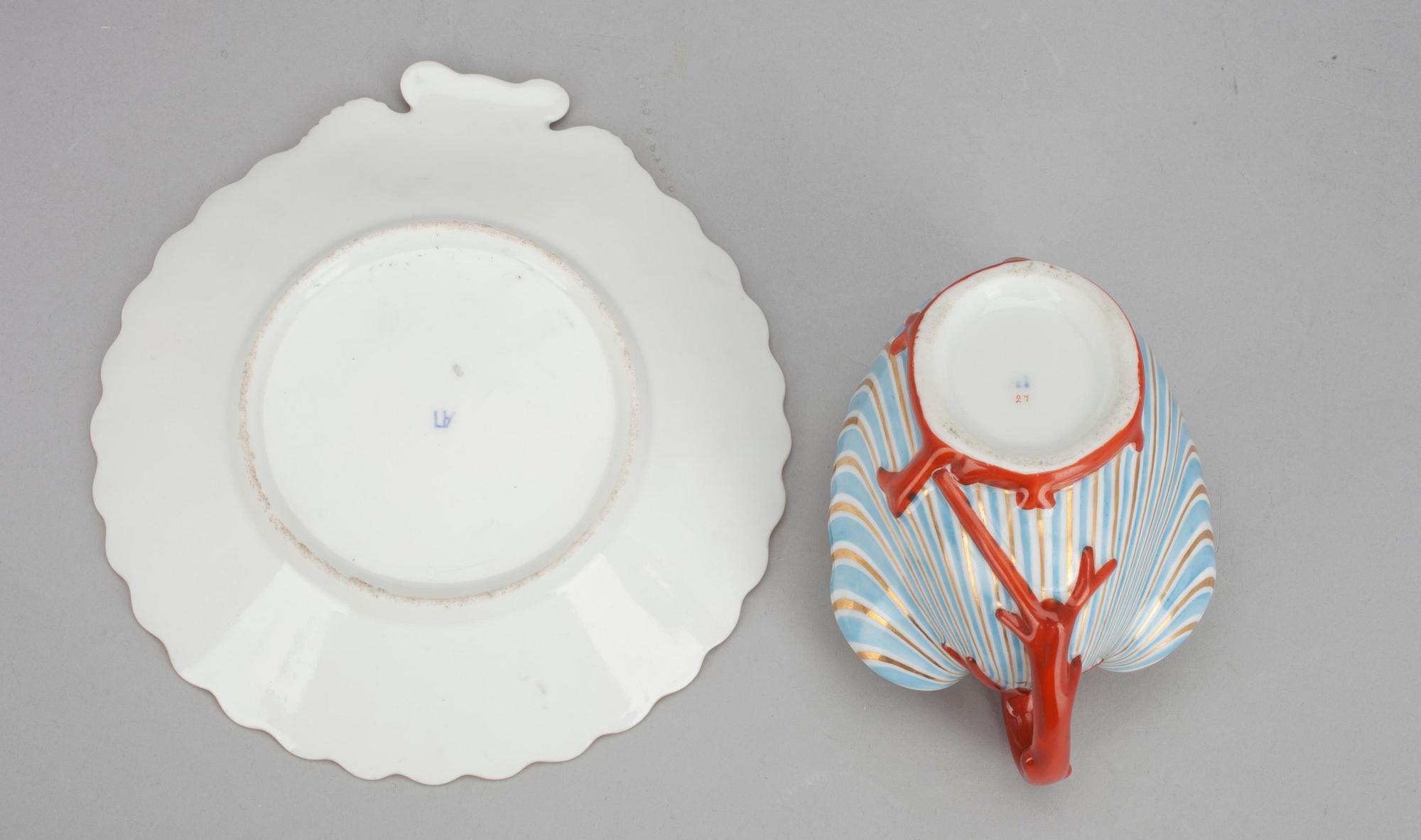 CUP AND SAUCER, A. Popov, Russia, mid 19th century.