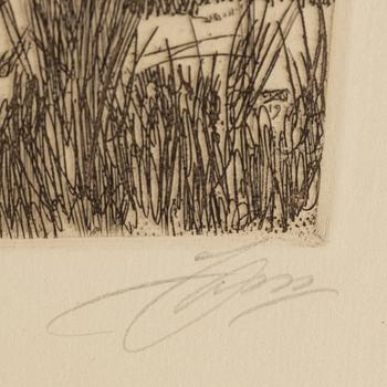 ANDERS ZORN, etsning, 1917, signerad med blyerts.