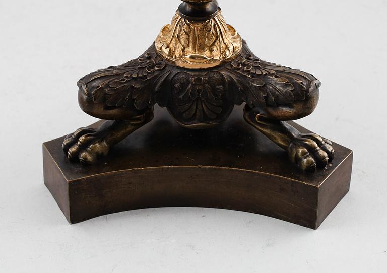 KANDELABRAR 1 par, senempire, 1800-talets första hälft.