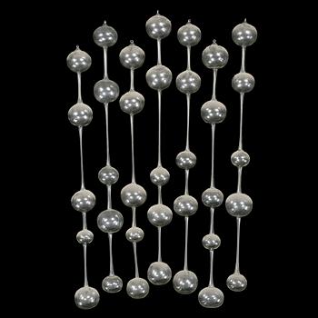 KAJ FRANCK, seven glass pendants 'Morning in Athens' from Iittala, Finland.