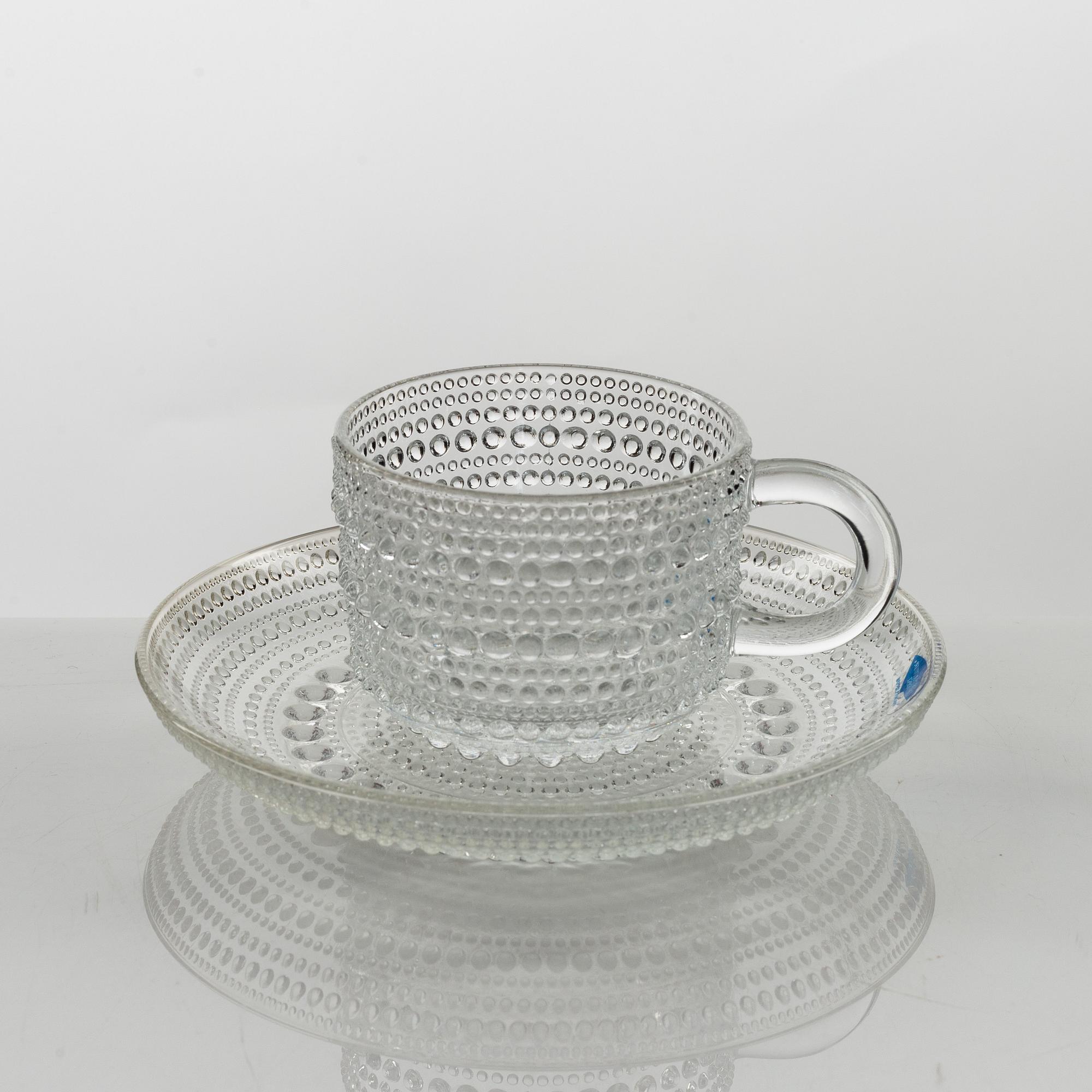 Oiva Toikka, servisdelar, 47 st, glas, Kastehelmi, Nuutajärvi, Finland.