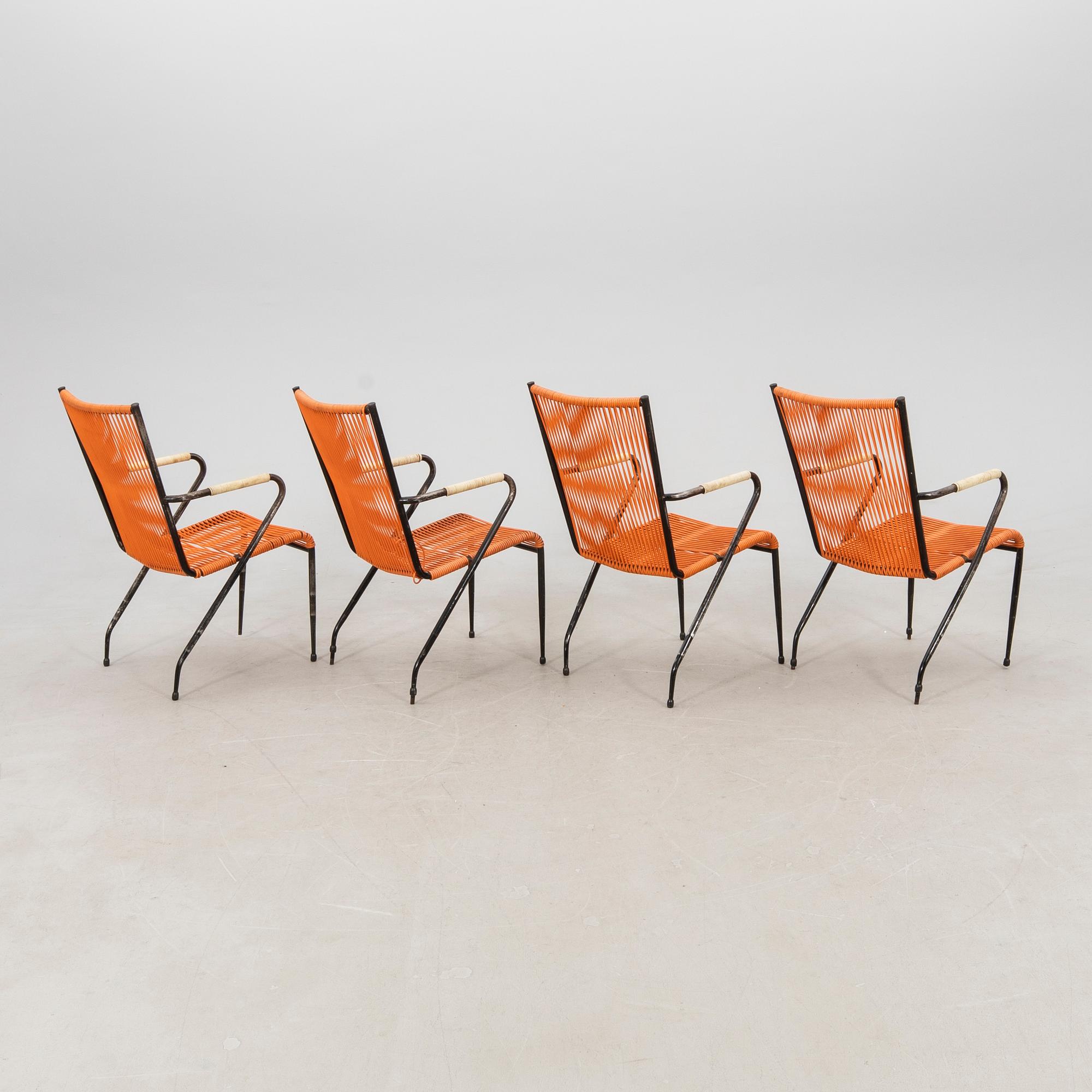 Garden armchairs, 4 pcs, mid-20th century.