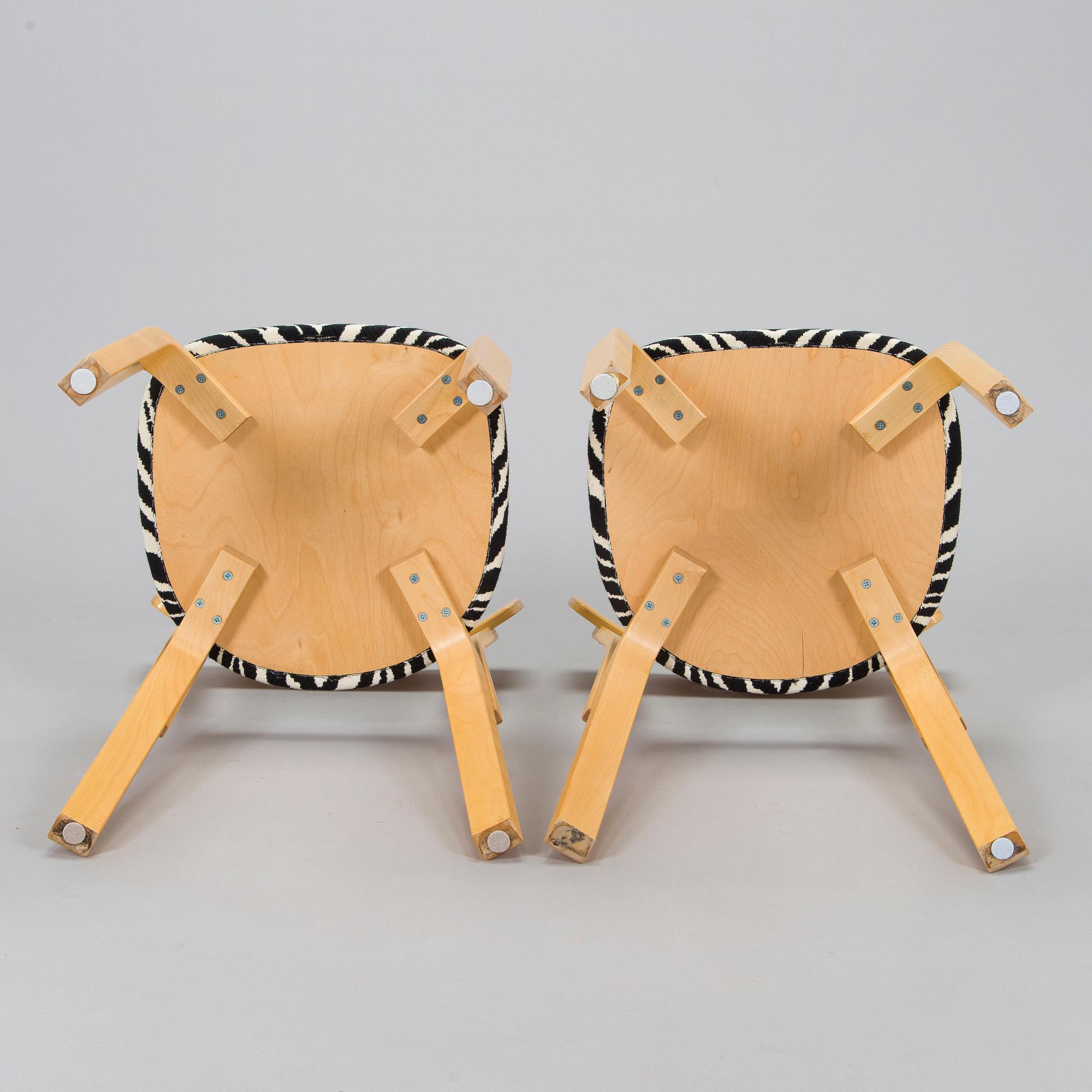 Alvar Aalto, stolar, 6 st, modell 69, Artek, 1900-talets slut.