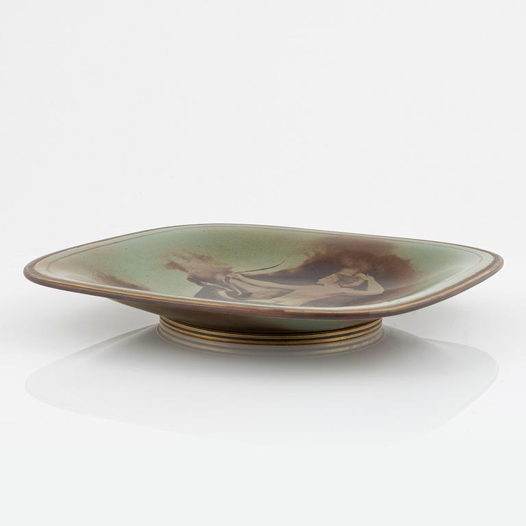 Gunnar Nylund, a 'Flambé' stoneware dish, Rörstrand, Lidköping, 1930's/40's.