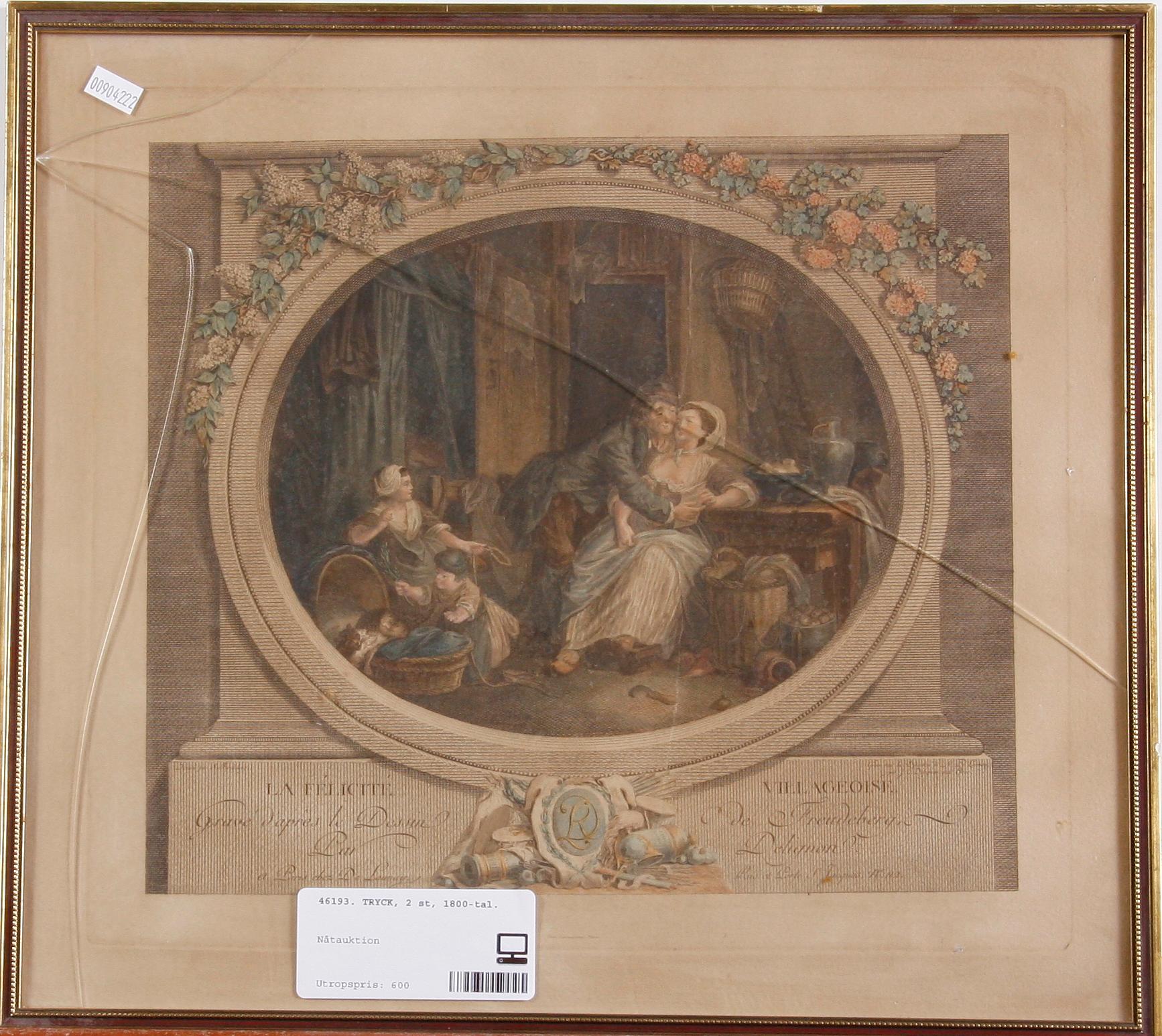 TRYCK, 2 st, 1800-tal.