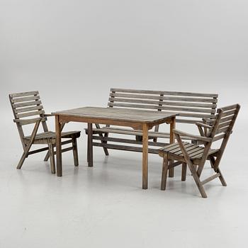 Carl Malmsten, garden furniture, 4 pieces, "Bergshamra", Igelstaverken, Södertälje.