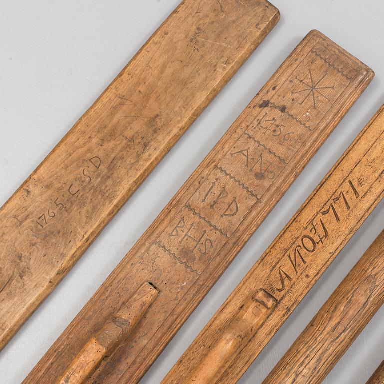 A set of ironing utensils, 18th century.