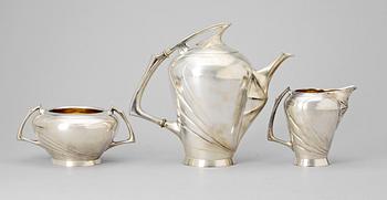 KAFFESERVIS I TRE DELAR MED SCHATULL.