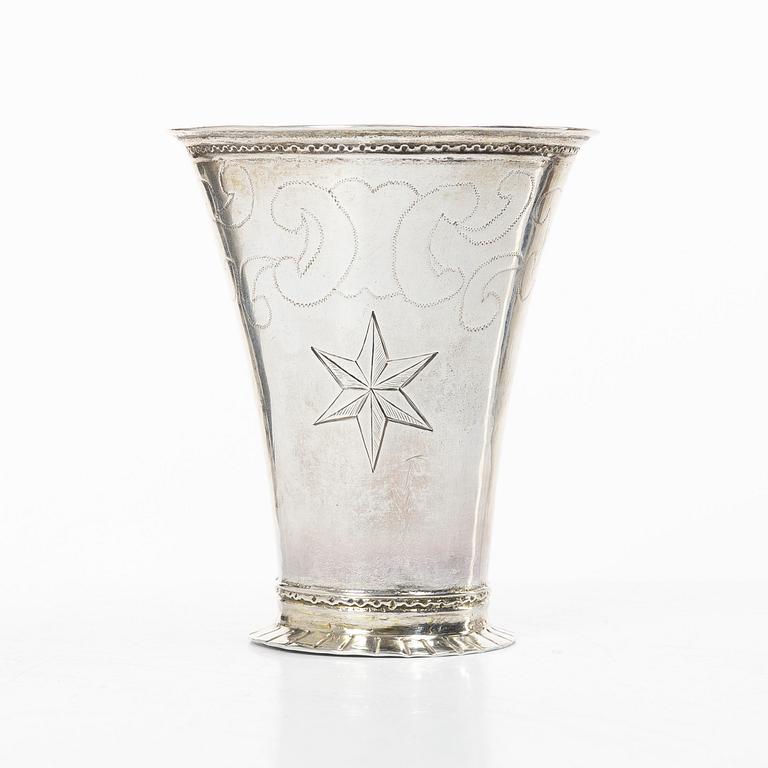 A Swedish silver beaker, mark of Carl Lemon the Elder, Uppsala 1734.