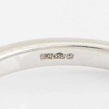 Vanbruun, ring platinum with brilliant cut diamond, ca 0,30 ct.