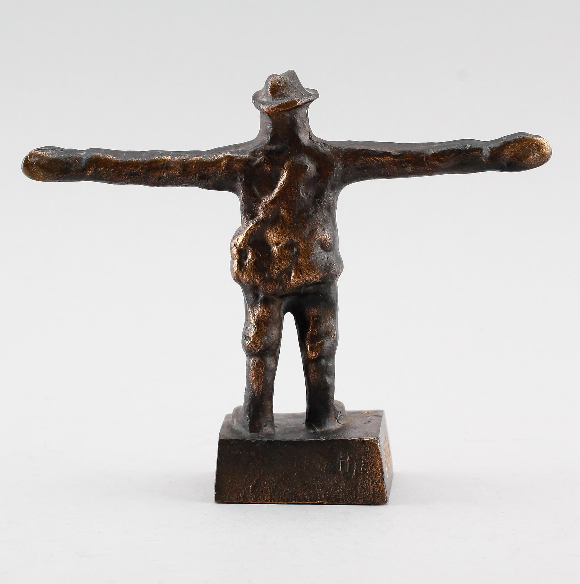 SKULPTUR, brons, för ABU, signerad HjE, 1900-talets andra hälft.
