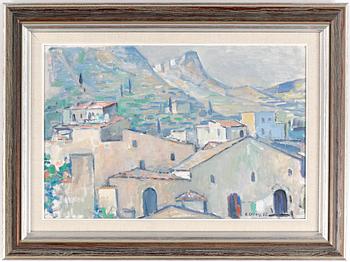 EDVIN OLLERS, olja på pannå, signerad o daterad -57.