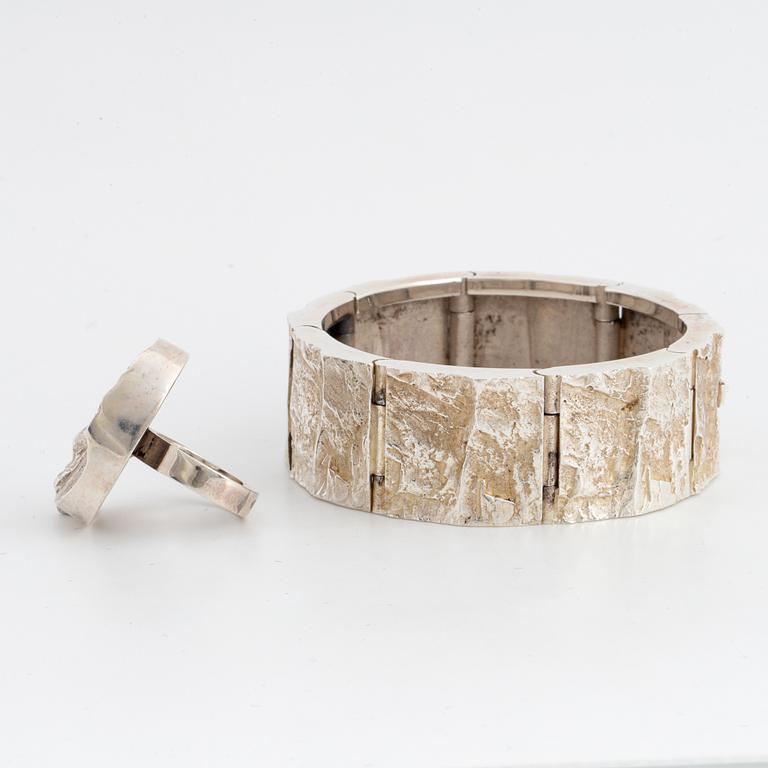 Armband och ring silver Finlandia Koru.