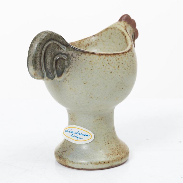 Lisa Larson, egg hen and egg cups, 6 pcs, stoneware.